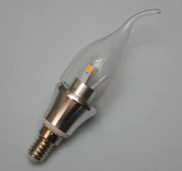 LED 3Pr Candle Flame 35w equiv SES - Silver