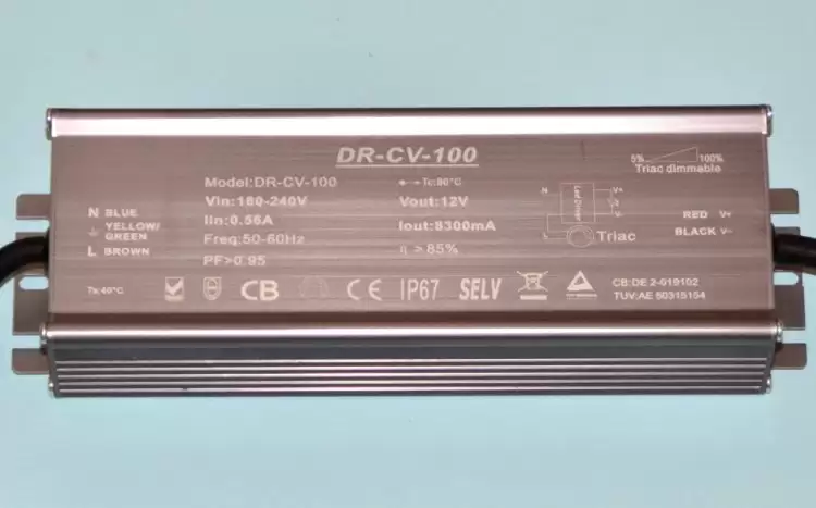 12v Mains Dimmable LED Driver - 100w